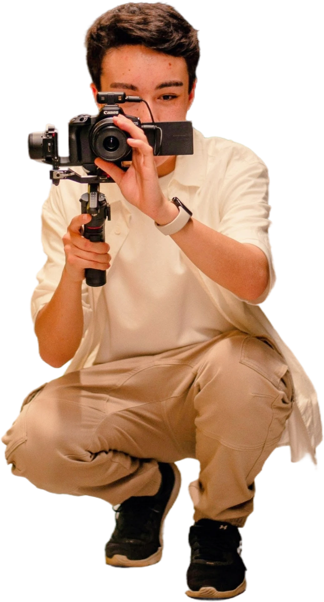 Ian filming in a metro station