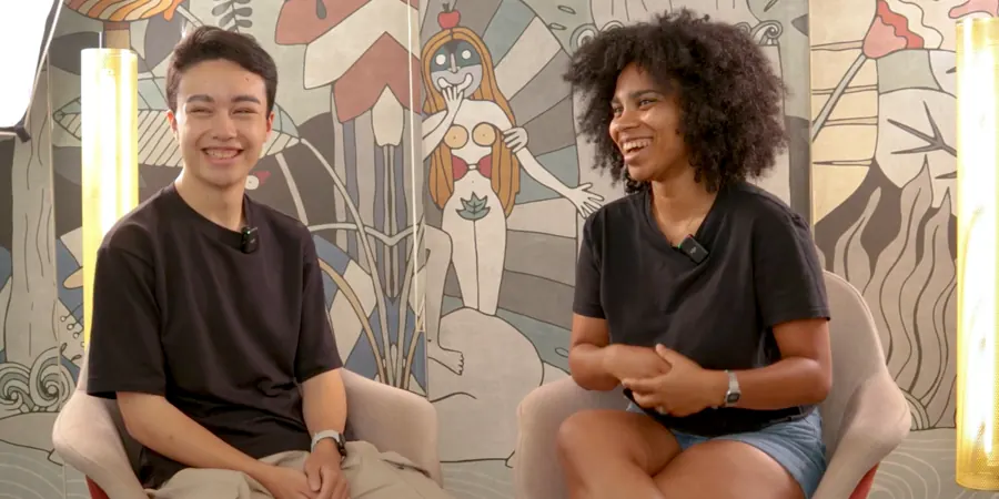 Two-shot from the interview